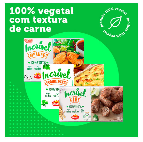 100% vegetal com textura de carne