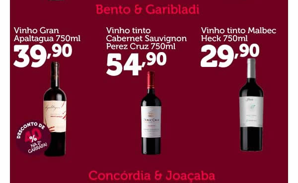 Tabloide bento e garibaldi vinhos