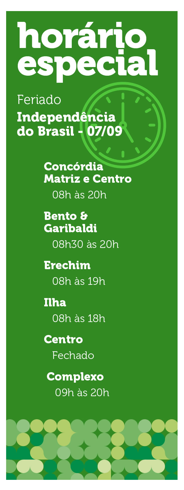 Horário especial
