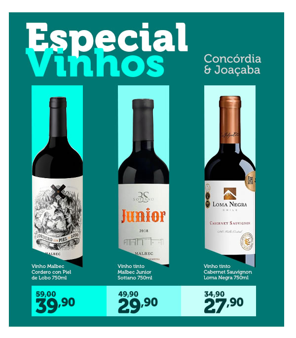 Especial vinhos Concórdia e joaçaba