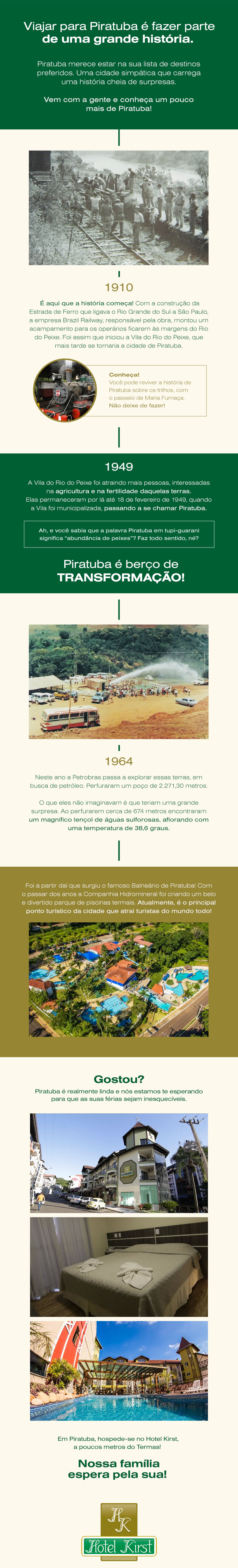 Viajar para Piratuba é fazer parte de uma grande história, Vem com a gente e conheça um pouco mais de Piratuba!
Nossa familia espera pela sua!
 Hotel Kirst