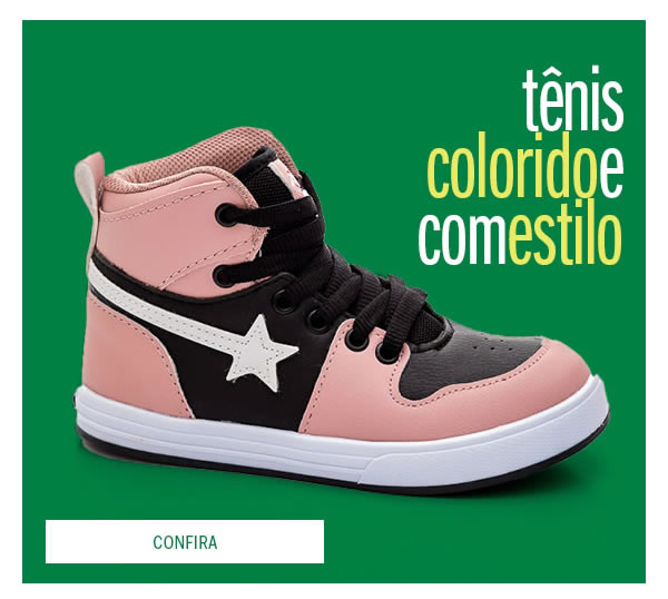 Tênis colorido e com estilo para brincar muito 