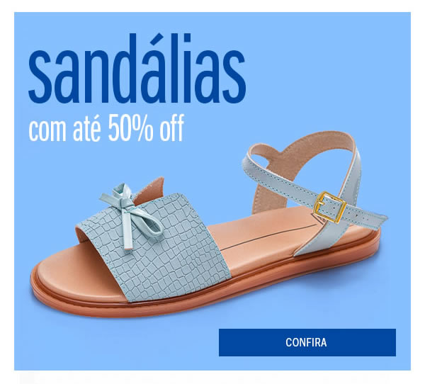 Sandálias até 50%