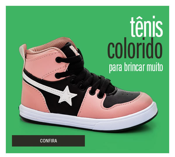 Tênis colorido e com estilo para brincar muito 