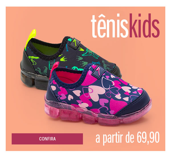 Tênis confortável para seus filhos a partir de 69,90
