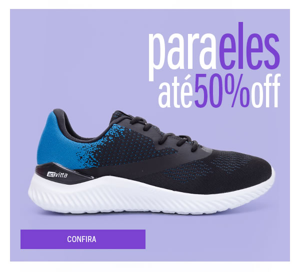 Calçados masculinos até 50% OFF