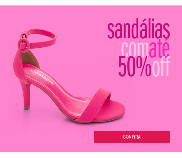 Sandálias até 50%