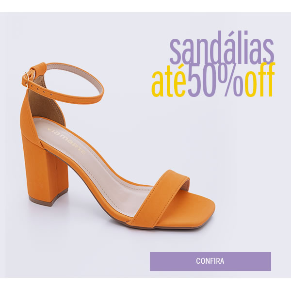 Sandálias até 50%