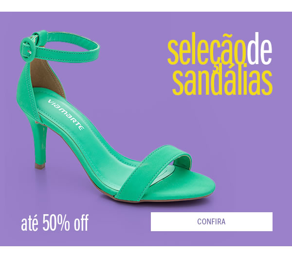Sandálias até 50% 