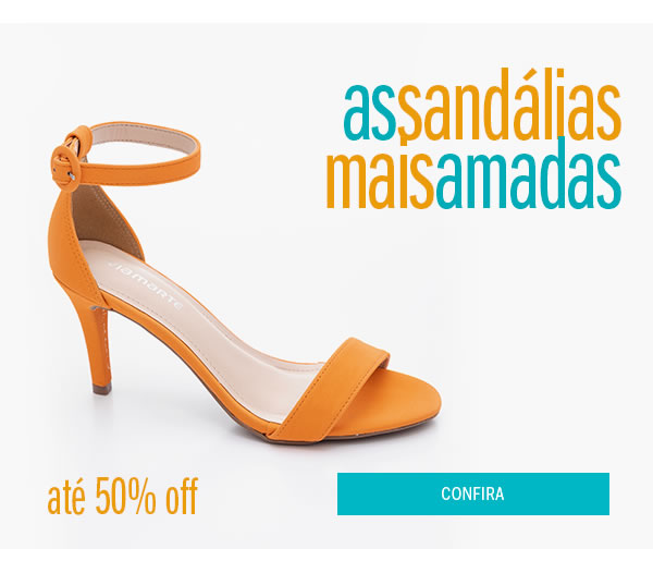 Sandálias até 50% 