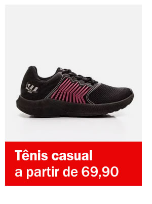 Tênis casual a partir de 69,90