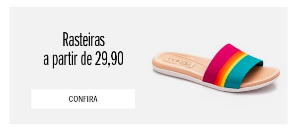 Rasteiras a partir de 29,90