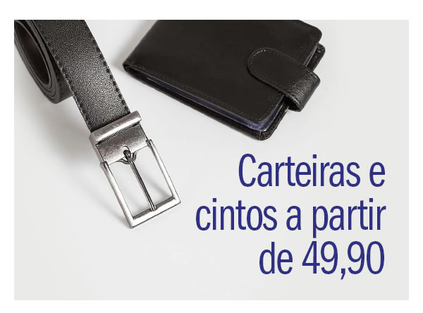 Carteiras e cintos a partir de 49,90