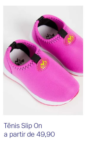Tênis slip on infantil a partir de 49,90