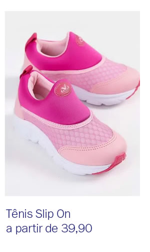 Tênis slip on infantil a partir de 39,90