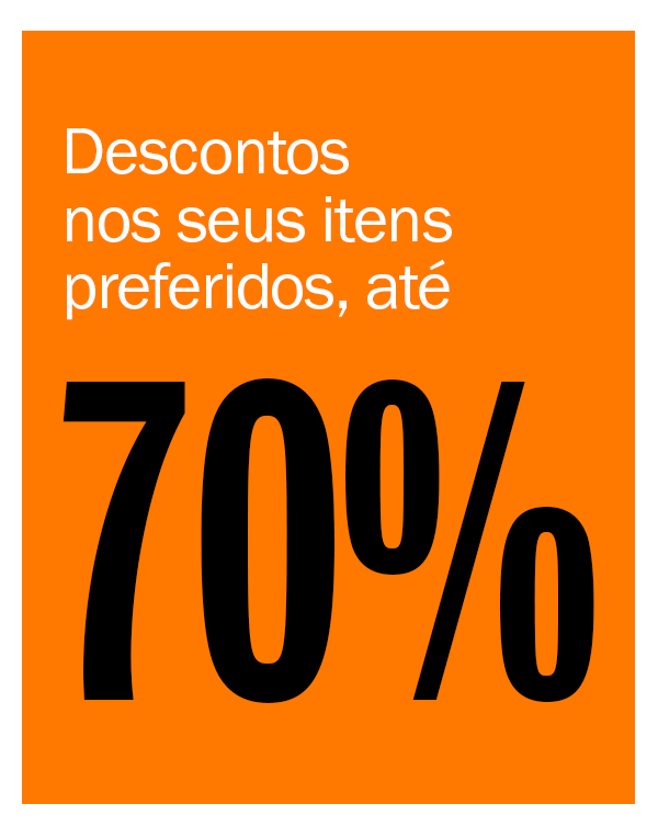 Desconto nos seus itens preferidos!
até 70% OFF
