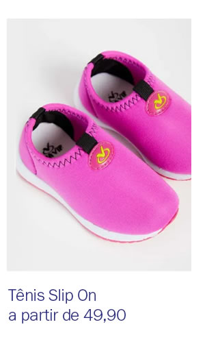 Tênis slip on infantil a partir de 39,90