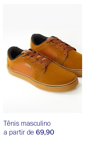 Tênis masculino a partir de  69,90