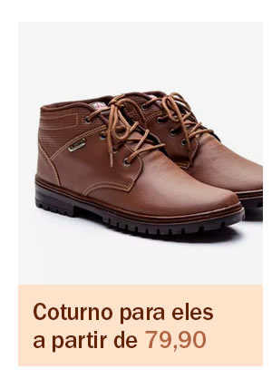 Coturno para eles a partir de 79,90