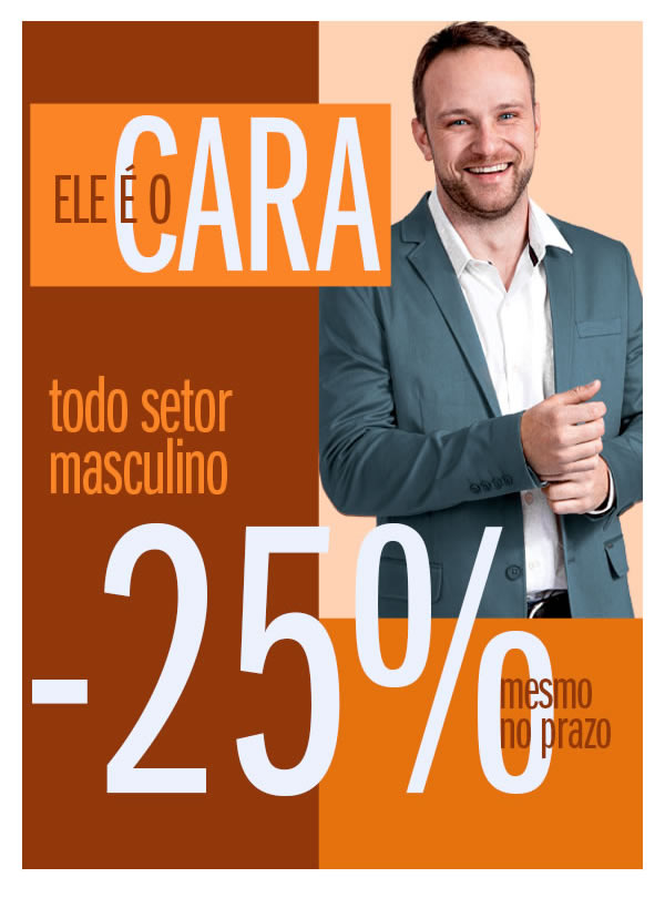 Todo setor masculino 25% OFF