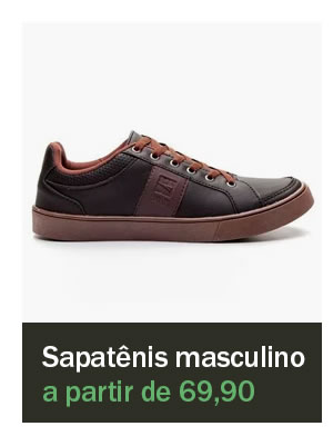 Sapatênis masculino a partir de 69,90