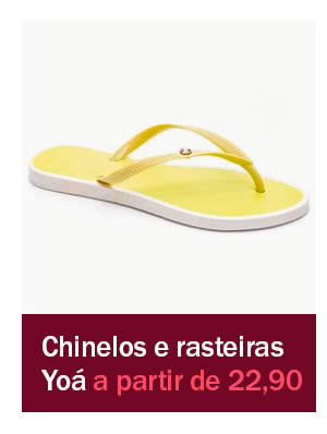 Chinelos e rasteiras Yoá a partir de 22,90