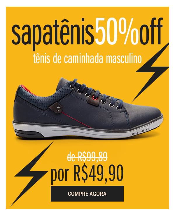 Sapatênis até 50%