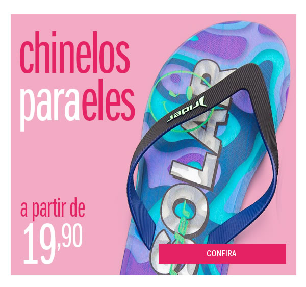 Chinelos para eles a partir de 19,90 