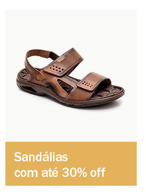 Sandálias masculinas até 30% OFF
