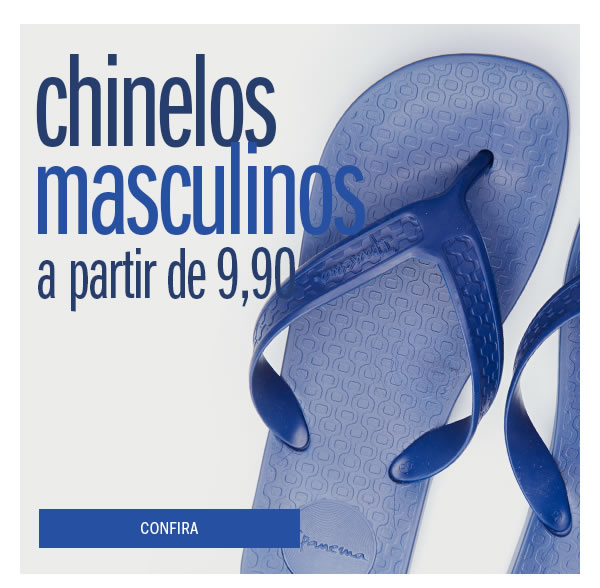 Chinelos masculinos a partir de 19,90