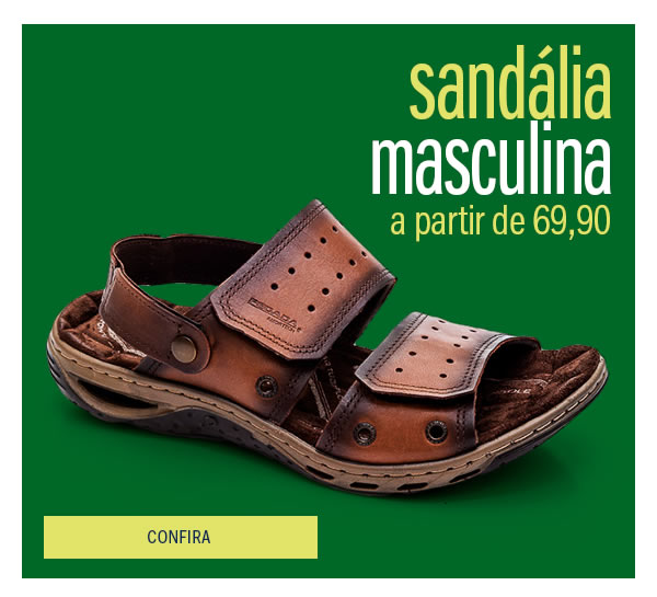 Sandália masculina com 30% OFF
