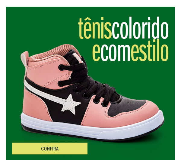 Tênis colorido e com estilo para brincar muito
