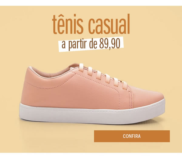 Tênis casual a partir de 89,90