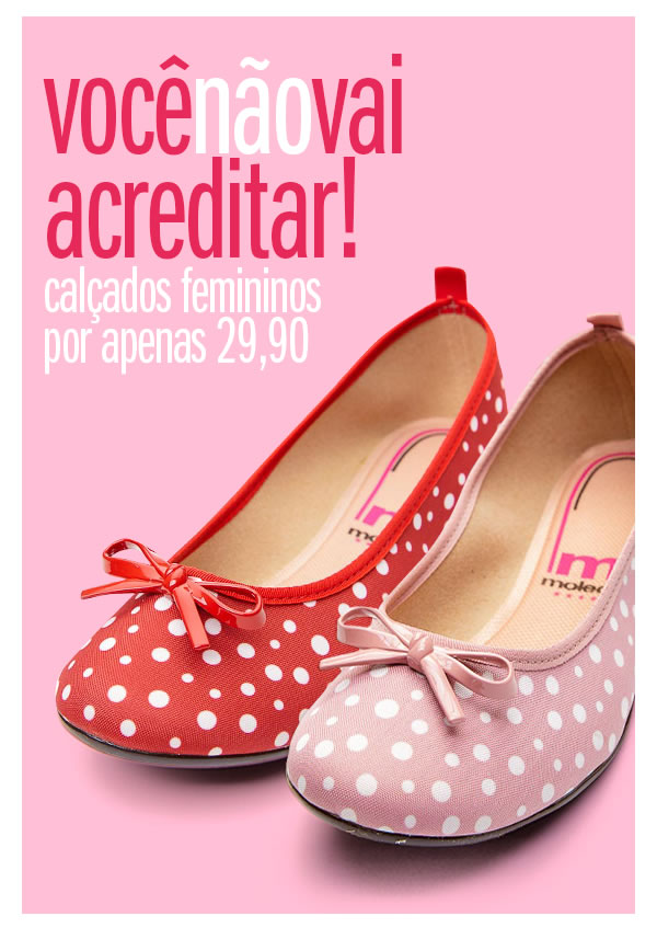 Calçados femininos por apenas 29,90